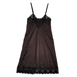 VTG Full Slip size 34 Movie Star Black Lace Bodice Trim 1960s Sexy EUC